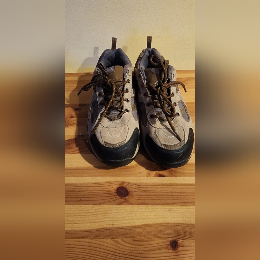 MUST GO!! Tan and Black Steel Toe Shoes